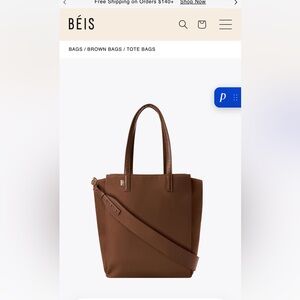 Beis Commuter Brown Tote Bag